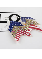 Flag Day Theme National flag Striped Star Earrings