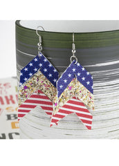 Flag Day Theme National flag Striped Star Earrings