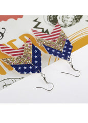 Flag Day Theme National flag Striped Star Earrings