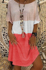 Fashion Street Solid Patchwork O Neck Princess Dresses