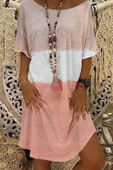 Fashion Street Solid Patchwork O Neck Princess Dresses