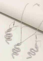 Creative Fashion Serpentine Necklace Earrings Set