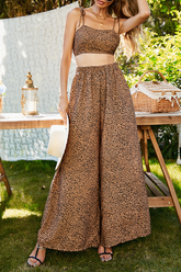 Casual Print Basic Strapless Sleeveless Two Pieces