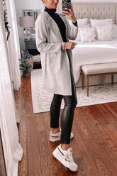 Casual Solid Turndown Collar Outerwear