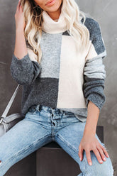 Casual Street Plaid Patchwork O Neck Sweaters