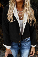 Street Solid Buckle Turndown Collar Outerwear