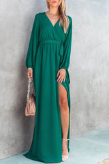 Elegant Solid Solid Color V Neck Dresses