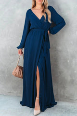 Elegant Solid Solid Color V Neck Dresses