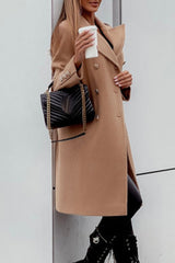 Street Elegant Solid Buttons Solid Color Turn-back Collar Outerwear