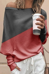 Street Solid Patchwork O Neck Mid Waist Tops