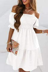 Sexy Print Patchwork Off the Shoulder Dresses