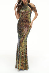 Elegant Formal Gradual Change Zipper Mandarin Collar Evening Dress Dresses