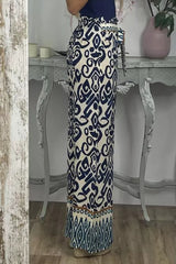 Casual Print Frenulum Loose Straight Full Print Bottoms(3 Colors)