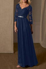 Elegant Formal Solid Patchwork V Neck Evening Dress Dresses