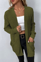 Elegant Solid Pocket V Neck Outerwear