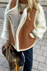 Solid Pocket O Neck Tops