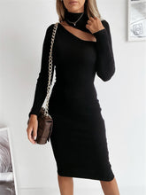 Women's Dresses Halter Cutout Long Sleeve Knit Dress