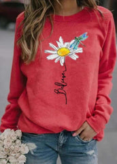 Long Sleeve Casual Printed Top