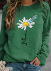 Long Sleeve Casual Printed Top
