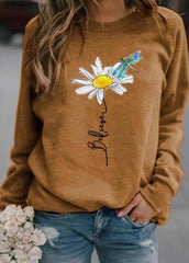 Long Sleeve Casual Printed Top