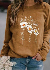 Casual Long Sleeve Printed Top
