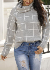 Long Sleeve Turndown Collar Sweater