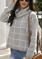 Long Sleeve Turndown Collar Sweater