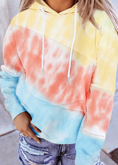 Casual Long Sleeve Patchwork Hoodie
