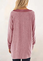 Long Sleeve V Neck Patchwork Shirt