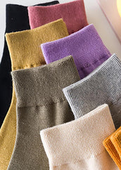 Comfortable Solid Color Women's Socks 5 Pack