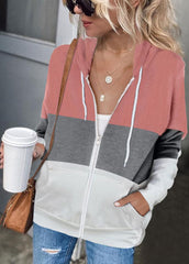 Long Sleeve Patchwork Casual Coat