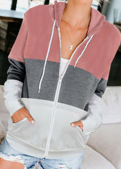 Long Sleeve Patchwork Casual Coat