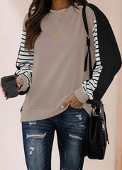 Long Sleeve Patchwork Casual T-shirt