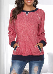 Long Sleeve Casual Patchwork T-shirt