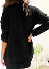 Long Sleeve Stand Collar Printed Top