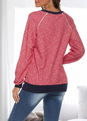 Long Sleeve Casual Patchwork T-shirt