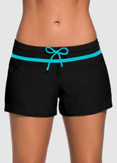 Bowknot Solid Color Swim Shorts