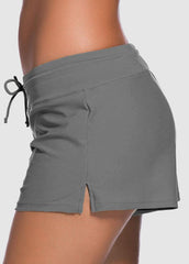 Bowknot Solid Color Swim Shorts