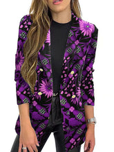 Classic Blazer Lapel Collar Printed Coat