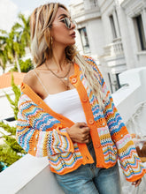 Crew Neck Knit Button Down Sweater