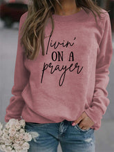 Crew Neck Long Sleeve Letter Print Loose Sweatshirt