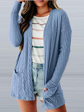 Casual Long Sleeve Pocket Knitted Cardigan