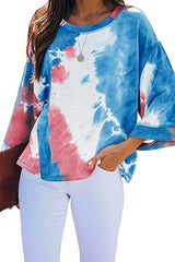 Crewneck Flare Sleeve Tie Dye T-shirt