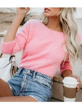 Crew Neck Casual Solid Color Sweater