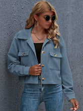 Button Down Long Sleeve Corduroy Jacket Top