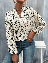 Casual Long Sleeve V Neck Blouse Top