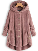 Button Down Sherpa Fleece Hoodie Sweater Pullover