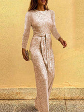 Women's Jumpsuits Round Neck Long Sleeve Jumpsuit