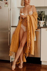 Solid Tassels Cardigan