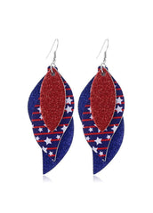 Flag Day Theme Tassels Star Printed Earrings